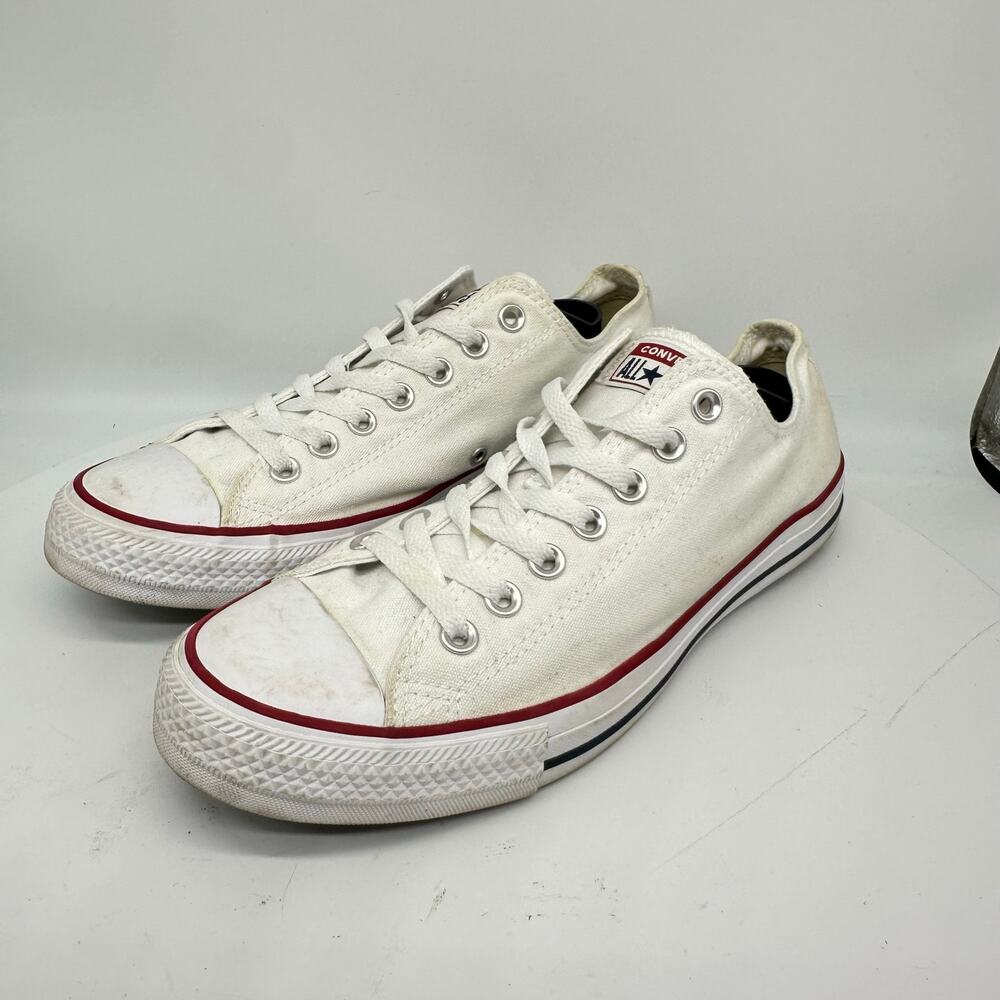 Converse Chuck Taylor All Star Low Top White Canvas Classic Stripe Mens 9.5